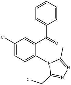 (5-氯-2-(3-(氯甲基)-5-甲基-4H-1,2,4-三唑-4-基)苯基)(苯基)甲酮, 37945-07-6, 结构式