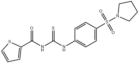 N-({[4-(1-pyrrolidinylsulfonyl)phenyl]amino}carbonothioyl)-2-thiophenecarboxamide 结构式