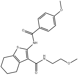 2-(4-methoxybenzamido)-N-(2-methoxyethyl)-4,5,6,7-tetrahydrobenzo[b]thiophene-3-carboxamide Structure