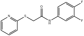 N-(3,4-difluorophenyl)-2-pyridin-2-ylsulfanylacetamide 化学構造式