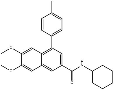 N-cyclohexyl-6,7-dimethoxy-4-(p-tolyl)-2-naphthamide 结构式