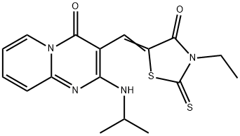 (Z)-3-ethyl-5-((2-(isopropylamino)-4-oxo-4H-pyrido[1,2-a]pyrimidin-3-yl)methylene)-2-thioxothiazolidin-4-one Structure