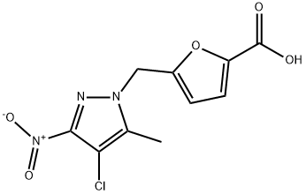 5-[(4-氯-5-甲基-3-硝基-1H-吡唑-1-基)甲基]呋喃-2-羧酸 结构式