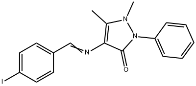 (E)-4-((4-iodobenzylidene)amino)-1,5-dimethyl-2-phenyl-1,2-dihydro-3H-pyrazol-3-one Structure