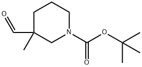 TERT-BUTYL 3-FORMYL-3-METHYLPIPERIDINE-1-CARBOXYLATE 化学構造式