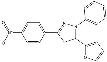 3-(furan-2-yl)-5-(4-nitrophenyl)-2-phenyl-3,4-dihydropyrazole,4155-82-2,结构式