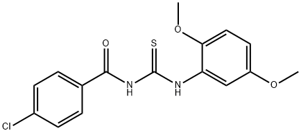 4-chloro-N-{[(2,5-dimethoxyphenyl)amino]carbonothioyl}benzamide 结构式