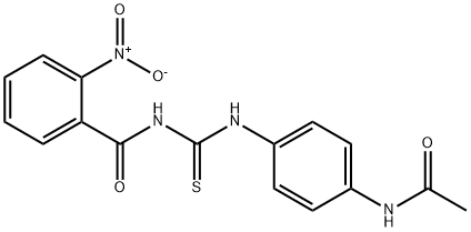 N-({[4-(acetylamino)phenyl]amino}carbonothioyl)-2-nitrobenzamide 结构式