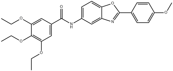 3,4,5-triethoxy-N-[2-(4-methoxyphenyl)-1,3-benzoxazol-5-yl]benzamide Structure