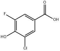 3-氯-5-氟-4-羟基苯甲酸, 455-57-2, 结构式