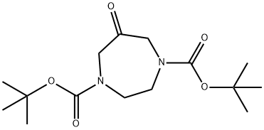 6-オキソ-1,4-ジアゼパン-1,4-ニカルボン酸ジ-TERT-ブチル 化学構造式