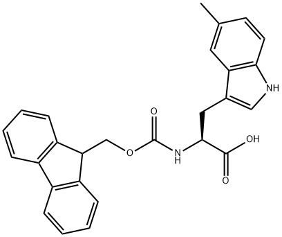 (2S)-2-({[(9H-fluoren-9-yl)methoxy]carbonyl}amino)-3-(5-methyl-1H-indol-3-yl)propanoic acid Struktur