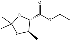 1,3-Dioxolane-4-carboxylic acid, 2,2,5-trimethyl-, ethyl ester, (4S,5R)- 结构式