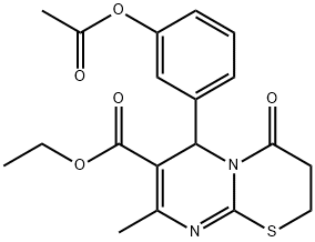 ethyl 6-(3-acetoxyphenyl)-8-methyl-4-oxo-3,4-dihydro-2H,6H-pyrimido[2,1-b][1,3]thiazine-7-carboxylate Struktur