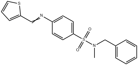 N-benzyl-N-methyl-4-[(2-thienylmethylene)amino]benzenesulfonamide 结构式