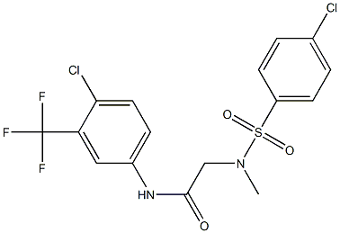 2-[(4-chlorophenyl)sulfonyl-methylamino]-N-[4-chloro-3-(trifluoromethyl)phenyl]acetamide 结构式