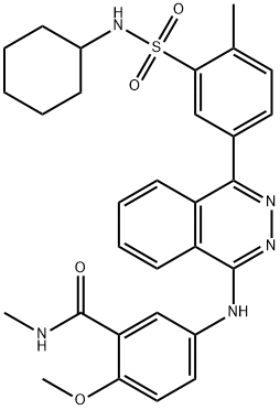 5-[[4-[3-(cyclohexylsulfamoyl)-4-methylphenyl]phthalazin-1-yl]amino]-2-methoxy-N-methylbenzamide Structure