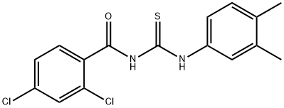2,4-dichloro-N-{[(3,4-dimethylphenyl)amino]carbonothioyl}benzamide 结构式
