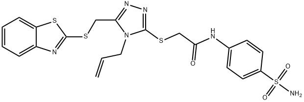 2-((4-allyl-5-((benzo[d]thiazol-2-ylthio)methyl)-4H-1,2,4-triazol-3-yl)thio)-N-(4-sulfamoylphenyl)acetamide,501112-63-6,结构式
