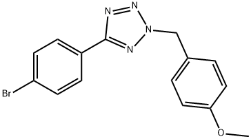 2H-Tetrazole, 5-(4-bromophenyl)-2-[(4-methoxyphenyl)methyl]- 结构式