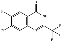 6-溴-7-氯-2-(三氟甲基)-4(3H)喹唑啉酮 结构式