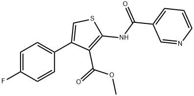 methyl 4-(4-fluorophenyl)-2-[(pyridin-3-ylcarbonyl)amino]thiophene-3-carboxylate Structure