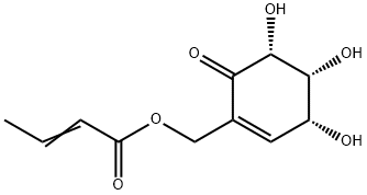 CROTONYLOXYMETHYL-4,5,6-TRIHYDRO-OXYCYCLOHEX-2-ENONE			 Struktur