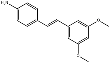 (E)-4-(3, 5-Dimethoxystyryl) aniline 化学構造式