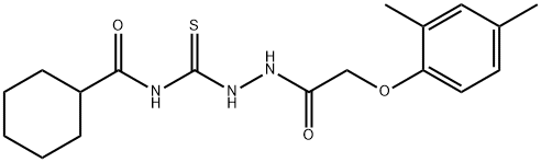 N-({2-[(2,4-dimethylphenoxy)acetyl]hydrazino}carbonothioyl)cyclohexanecarboxamide Structure