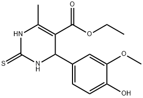 ethyl 4-(4-hydroxy-3-methoxyphenyl)-2-mercapto-6-methyl-1,4-dihydropyrimidine-5-carboxylate Structure