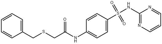 2-(benzylsulfanyl)-N-[4-(pyrimidin-2-ylsulfamoyl)phenyl]acetamide|