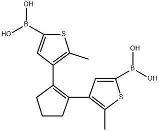 (4,4'-(cyclopent-1-ene-1,2-diyl)bis(5-methylthiophene-4,2-diyl))diboronic acid Structure