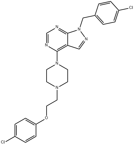 1-(4-chlorobenzyl)-4-(4-(2-(4-chlorophenoxy)ethyl)piperazin-1-yl)-1H-pyrazolo[3,4-d]pyrimidine|