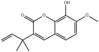 3-(1,1-DIMETHYLALLYL)-8-HYDROXY-7-METHOXYCOUMARIN,61899-42-1,结构式