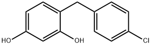 4-(4-クロロベンジル)ベンゼン-1,3-ジオール 化学構造式