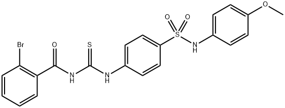 2-bromo-N-{[(4-{[(4-methoxyphenyl)amino]sulfonyl}phenyl)amino]carbonothioyl}benzamide 化学構造式