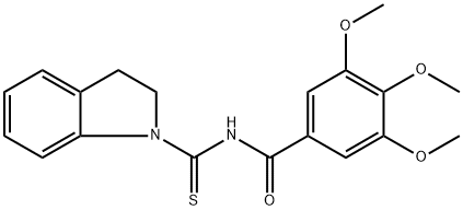 N-(2,3-dihydro-1H-indol-1-ylcarbonothioyl)-3,4,5-trimethoxybenzamide Structure