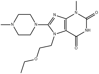 7-(2-ethoxyethyl)-3-methyl-8-(4-methylpiperazin-1-yl)-3,7-dihydro-1H-purine-2,6-dione 结构式