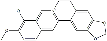 Benzo[g]-1,3-benzodioxolo[5,6-a]quinolizinium,5,6-dihydro-9-hydroxy-10-methoxy-, inner salt Structure