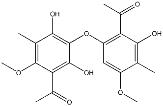 Ethanone,1-[6-(3-acetyl-2,6-dihydroxy-4- methoxy-5-methylphenoxy)-2-hydroxy-4- methoxy-3-methylphenyl]- Structure