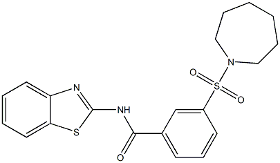 690247-68-8 3-(氮杂环庚烷-1-基磺酰基)-N-(苯并[D]噻唑-2-基)苯甲酰胺