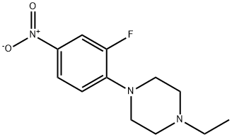 1-エチル-4-(2-フルオロ-4-ニトロフェニル)ピペラジン 化学構造式