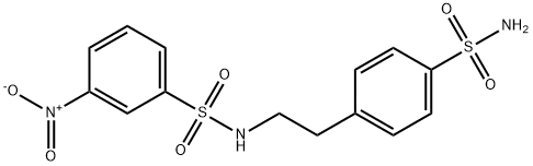 3-nitro-N-[2-(4-sulfamoylphenyl)ethyl]benzenesulfonamide 化学構造式