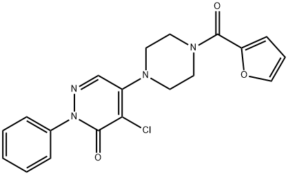 4-chloro-5-[4-(furan-2-ylcarbonyl)piperazin-1-yl]-2-phenylpyridazin-3(2H)-one 化学構造式