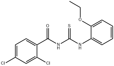 2,4-dichloro-N-{[(2-ethoxyphenyl)amino]carbonothioyl}benzamide Struktur