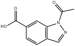 1-乙酰基-1H-吲唑-6-羧酸, 716-20-1, 结构式