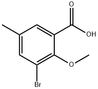3-溴-2-甲氧基-5-甲基苯甲酸 结构式