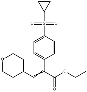 ethyl 2-(4-(cyclopropylsulfonyl)phenyl)-3-(tetrahydro-2H-pyran-4-yl)acrylate