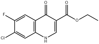 ethyl 7-chloro-6-fluoro-4-oxo-1,4-dihydroquinoline-3-carboxylate 化学構造式