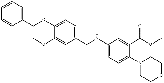 methyl 5-{[4-(benzyloxy)-3-methoxybenzyl]amino}-2-(morpholin-4-yl)benzoate Struktur